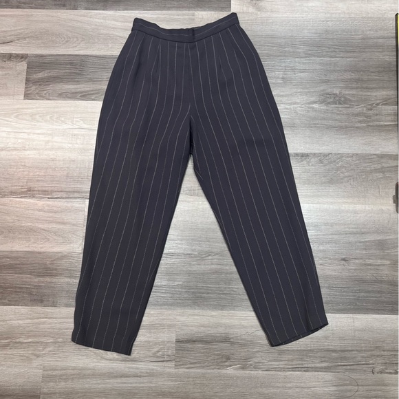 Maggie London vintage gray pinstriped Pant Suit sz 6P - Picture 7 of 13